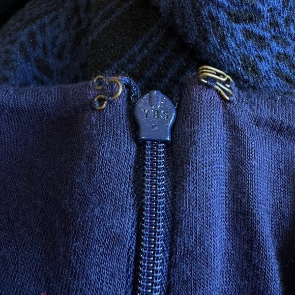 Maeve Anthropologie Faux Wrap Petal Pop Pencil Skirt Stretch Navy Pink Size 8 - Picture 7 of 11